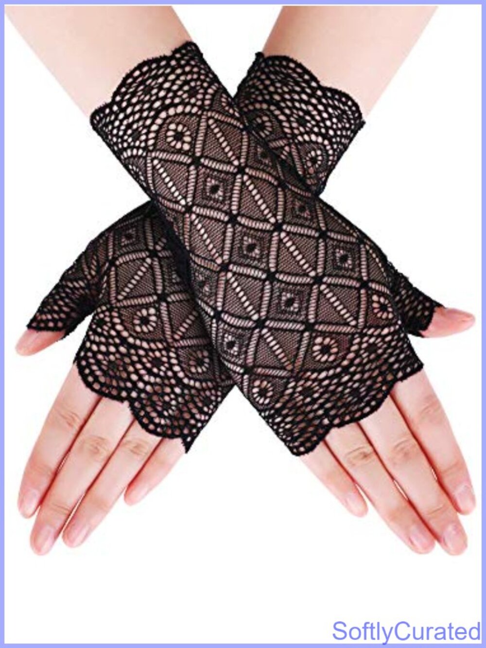 Lace Fingerless Gloves Short Floral Tea Party Elegant Accessory